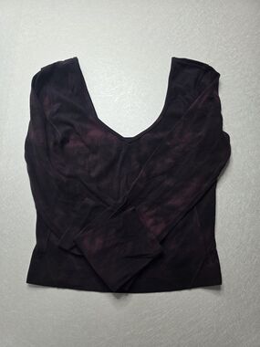 Lululemon Align Long Sleeve Shirt, Diamond Dye Cassis Black, size 4